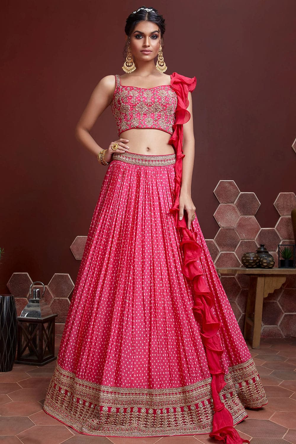 Pink Lehenga - Buy Pink Lehenga Online in India | Karagiri