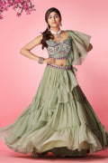 green lehenga choli