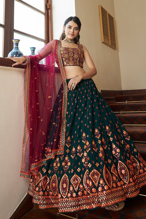 Pthalo Green Lehenga Choli