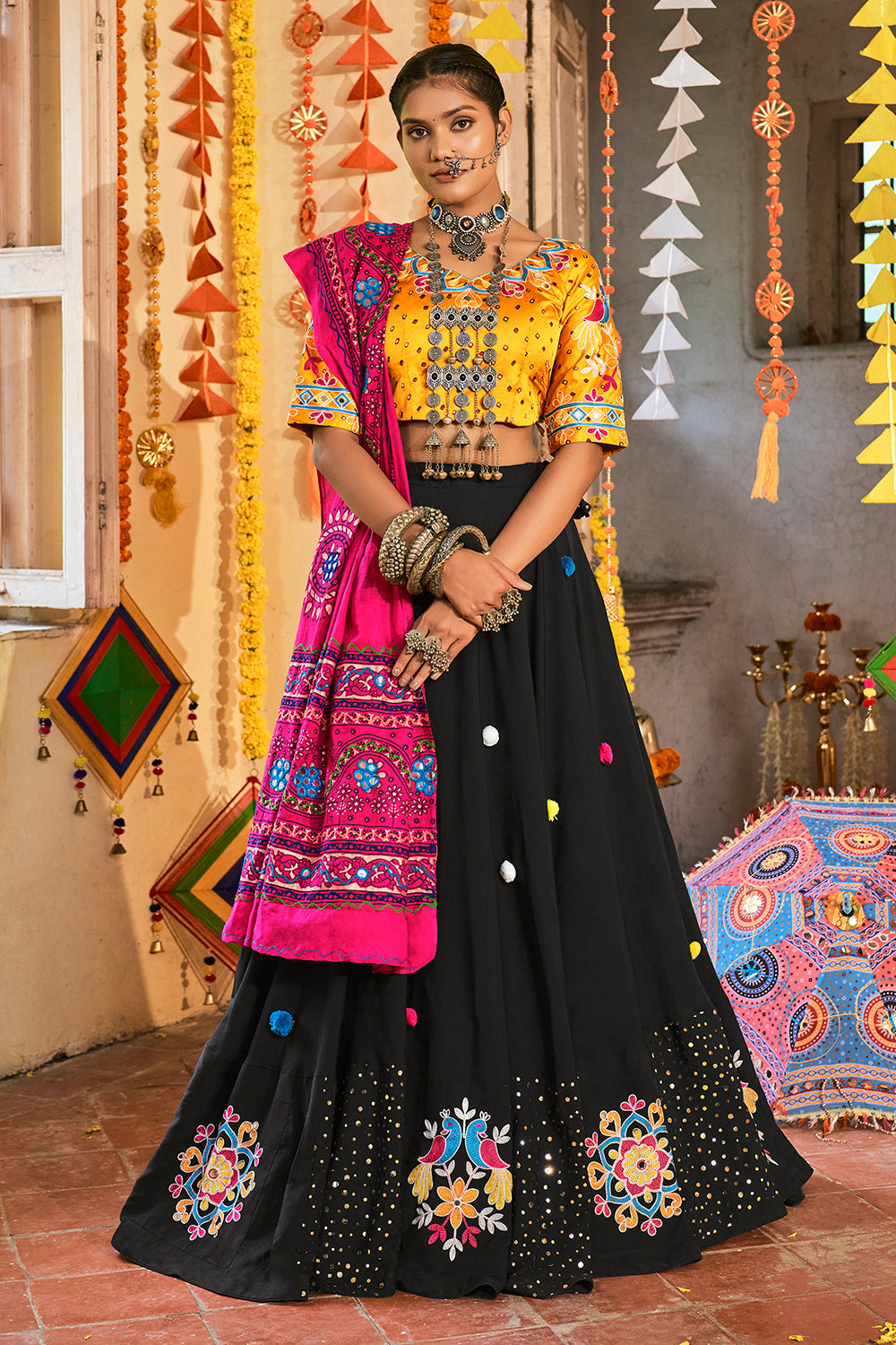 Jaipuri Rajasthani Lehenga Choli - S | Handcrafted Festive Cotton Lehenga