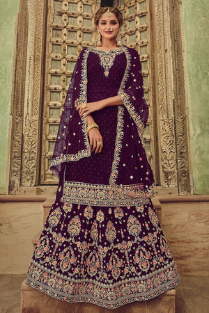 Dark Purple Lehenga Suit