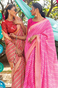 pink leheriya saree