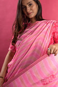 pink leheriya saree