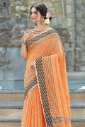 linen saree images