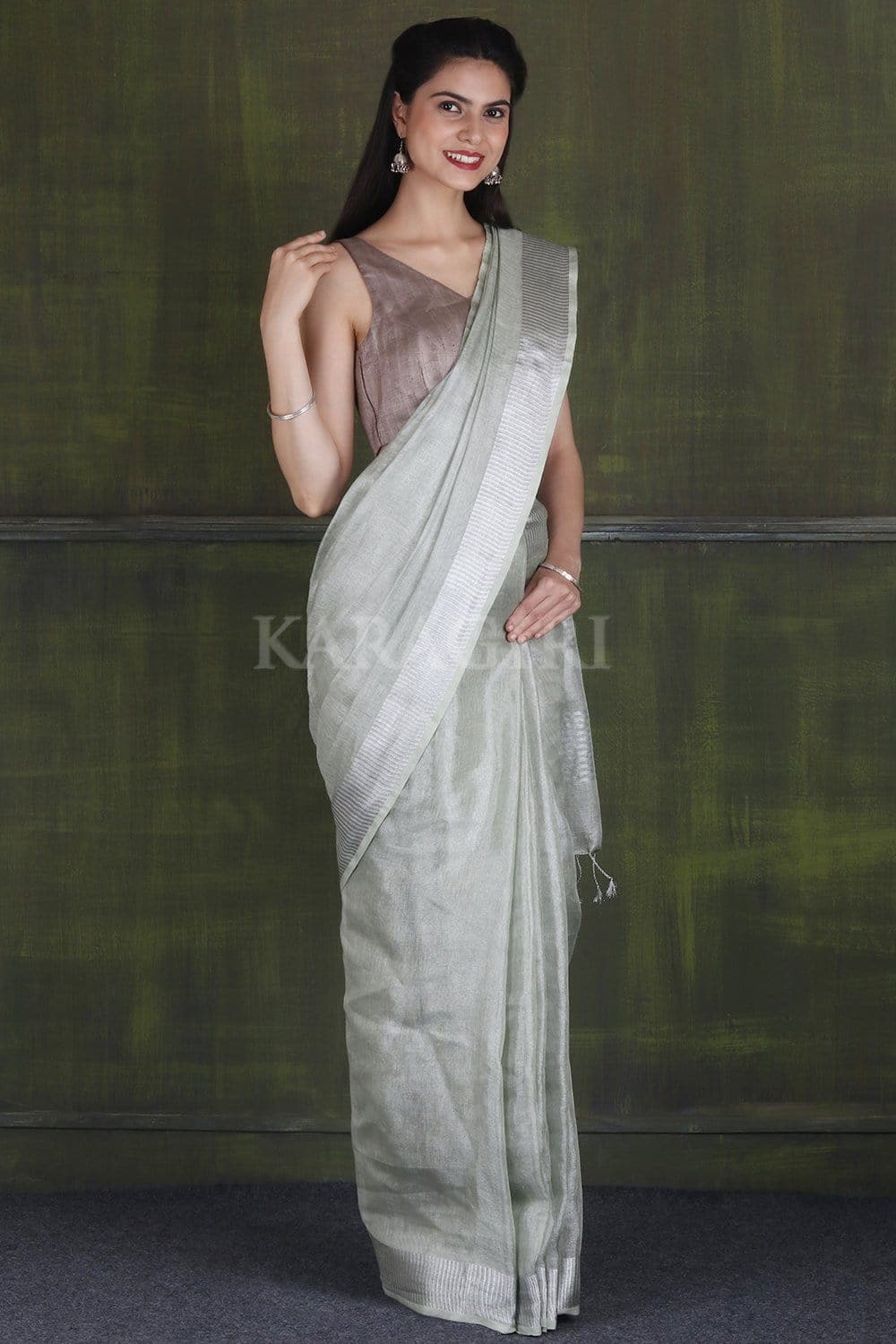 Buy Handwoven Linen Saree | Bestselling – Chidiyaa