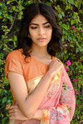 Linen Saree Flamingo Pink Linen Saree saree online