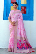 linen saree design