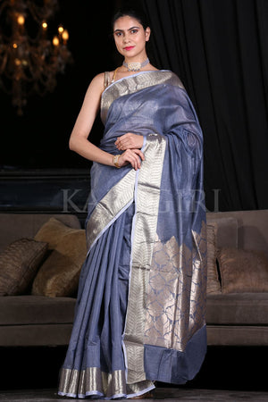 Indigo Blue Linen Saree