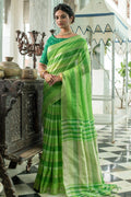 Linen Saree Kelly Green Linen Saree saree online