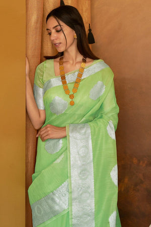 Light Green Linen Saree