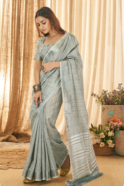 Gray Smooth Patola Silk Saree With Weaving Work – Bahuji - Online Fashion &  Lifestyle Store