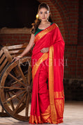 red silk saree