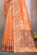 Burnt Orange Organza Saree