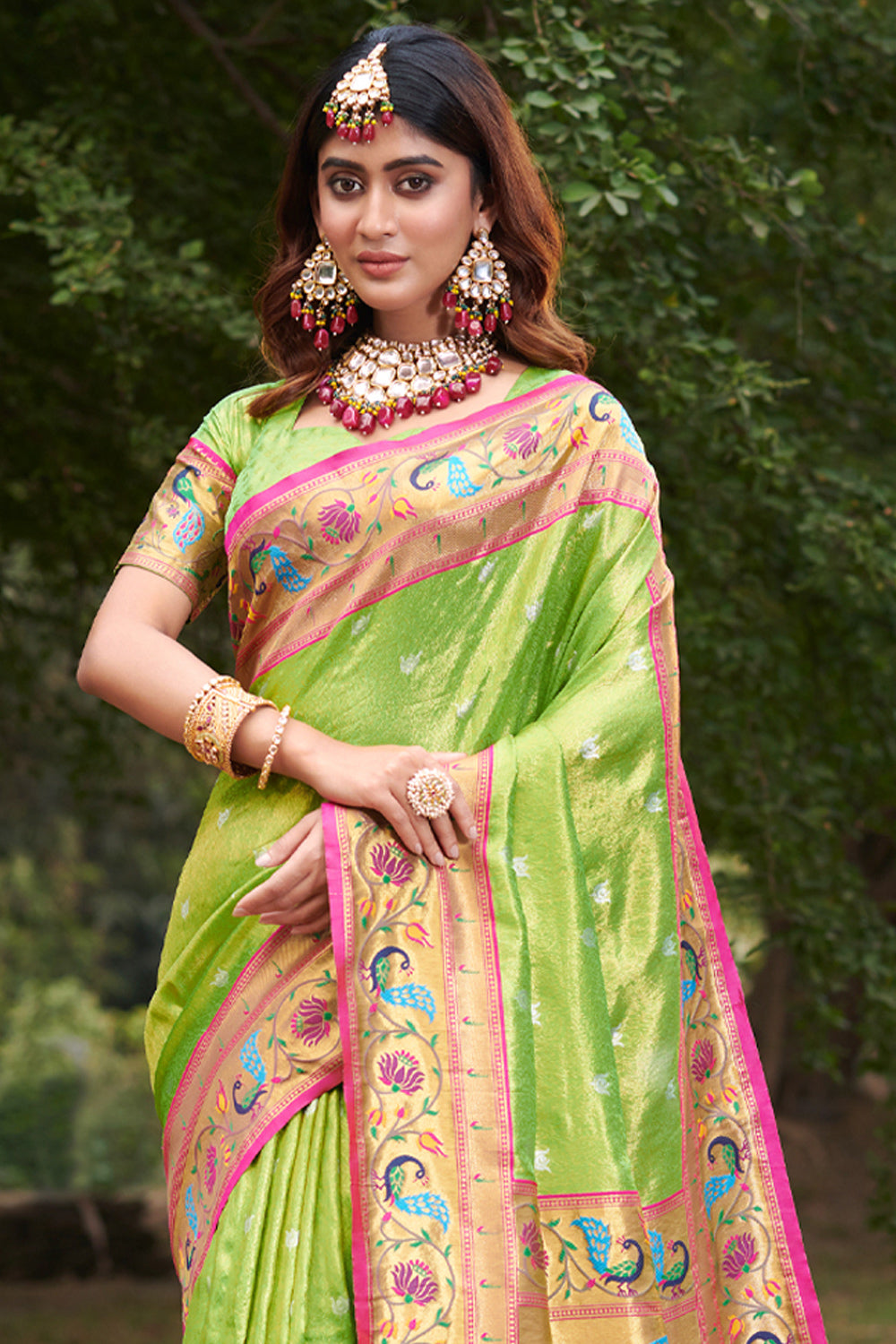 Buy Seafoam Green Paithani Saree online-Karagiri