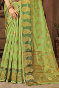 Organza Saree Dianthus Green Organza Saree saree online