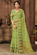 Organza Saree Dianthus Green Organza Saree saree online