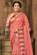 Organza Saree Geranium Pink Organza Saree saree online