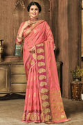 Organza Saree Geranium Pink Organza Saree saree online