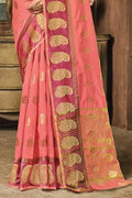 Organza Saree Geranium Pink Organza Saree saree online