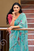 organza saree look