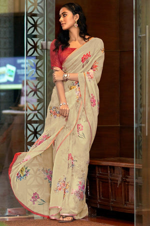 Magnolia White Organza Saree