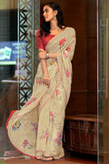 organza saree design