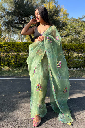 Organza silk saree online sale