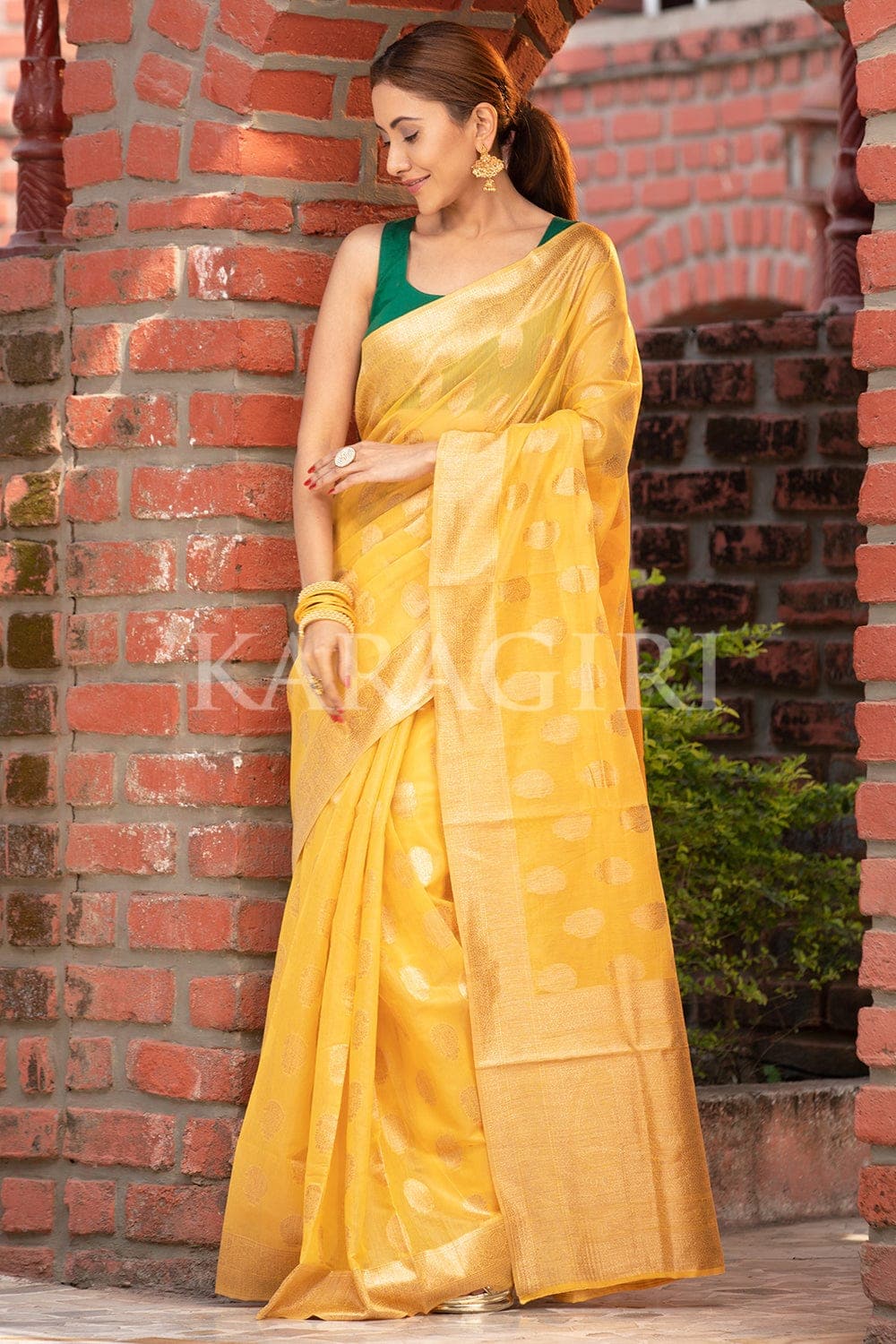 Yellow Organza Saree With Blouse 277254