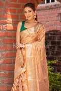 Organza Saree Ochre Orange Organza Saree saree online