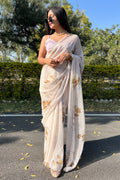 white organza saree