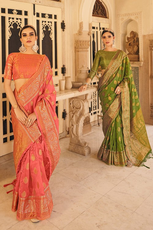 Buy Granite Rose Peach Kanjivaram Saree online-KARAGIRI | DEEPOTSAV SALE –  Karagiri