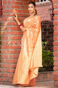 Organza Saree Vibrant Peach Organza Saree saree online