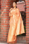 Organza Saree Vibrant Peach Organza Saree saree online