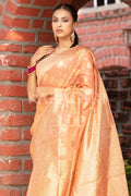 Organza Saree Vibrant Peach Organza Saree saree online