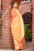 Organza Saree Vibrant Peach Organza Saree saree online