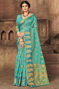 Organza Saree Vista Blue Organza Saree saree online