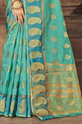 Organza Saree Vista Blue Organza Saree saree online