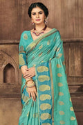 Organza Saree Vista Blue Organza Saree saree online