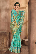 Organza Saree Vista Blue Organza Saree saree online