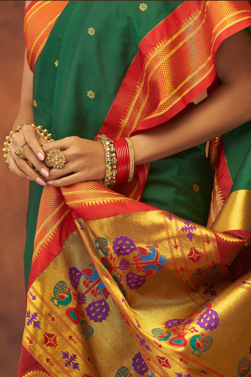 Buy Crimson Red Paithani Saree online-Karagiri