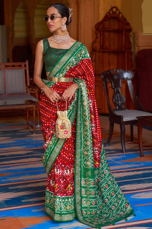 Crimson Red Patola Saree