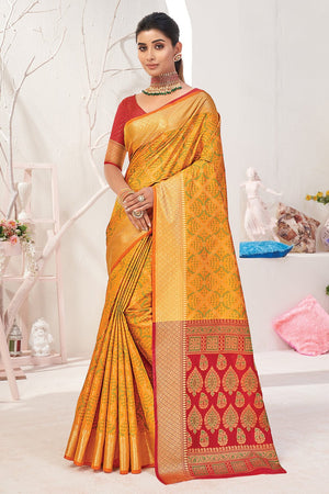 Dandelion Yellow Patola Saree