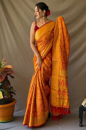 Yellow Designer Wedding Saree with Blouse Set - Mr & Mrs Creation - 4097030