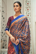 Patola Saree Marine Blue Patola Saree saree online