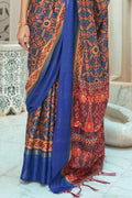 Patola Saree Marine Blue Patola Saree saree online