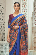 Patola Saree Marine Blue Patola Saree saree online