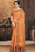 Patola Saree Orange Yellow Orange Patola Saree saree online