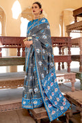 grey patola saree