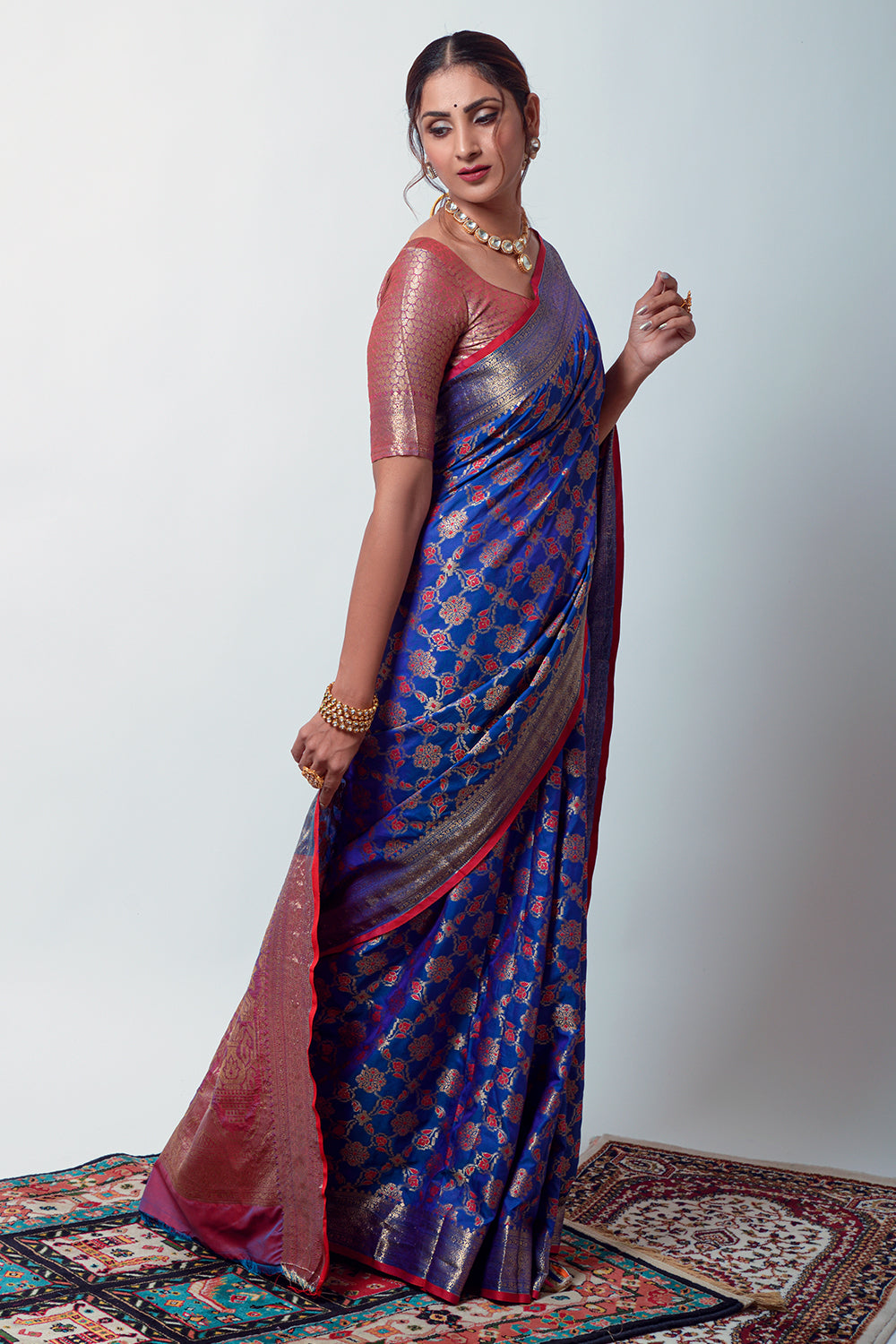 Lovable Blue Ceremonial Designer Saree