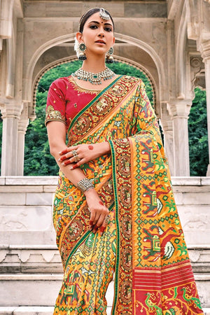 Yellow Saree Online | Buy Yellow Designer Saree Online | Ethnic Plus